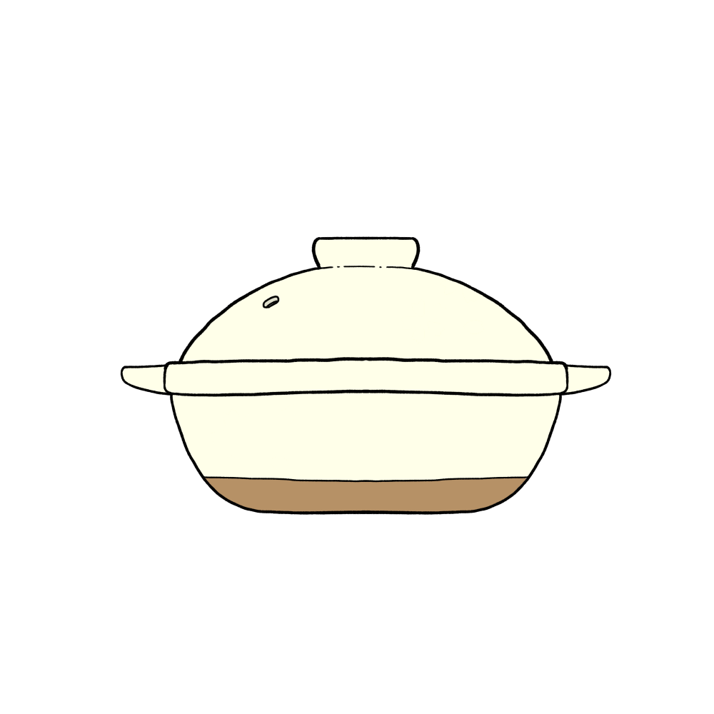 白い土鍋のイラスト