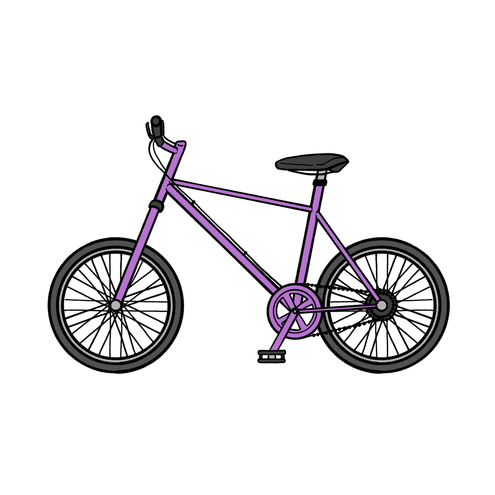 マウンテンバイク（紫色）の無料イラスト