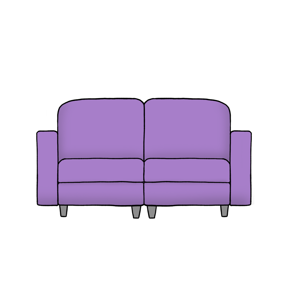 ソファ（紫色）のイラスト