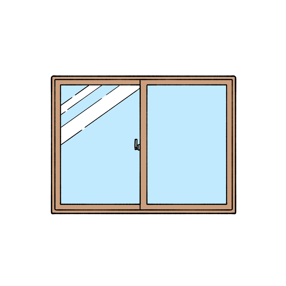 窓（木製）のイラスト